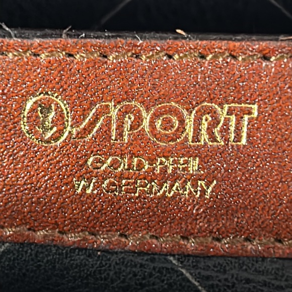 Vintage  Gold Pfeil sport  16” Brown Leather Briefcase Portfolio Document Bag - Picture 13 of 16